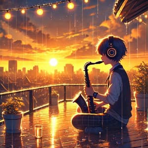 Rooftop Sunset: Jazzy Lofi Instrumentals - Lofi Rain