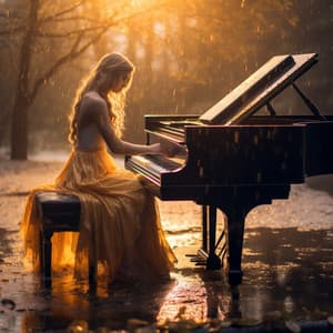 Teclas De Piano Hacia La Serenidad: Sendero De Yoga Lluvioso Hacia La Felicidad - Pianos pacíficos