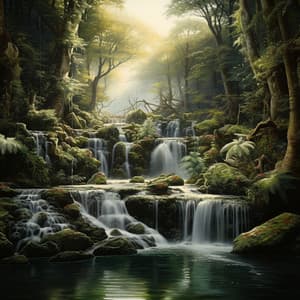 Cascading Harmony: Nature's Melodic Waters - Sunset Chill Out Music Zone
