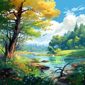 River of Serenity: Nature's Binaural Flow of Relaxation - Pure Healing Waves