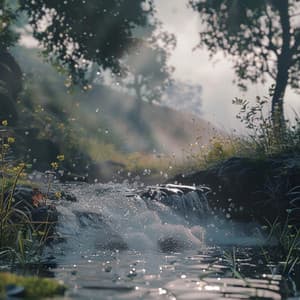 Calming Stream Sounds for Pet Relaxation - cloudy night