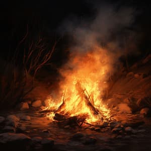 Meditation by the Hearth: Fire's Tranquil Glow - Blissful Calm