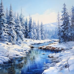 Snowy Riverside Calmness and Relaxation - The Nature Project