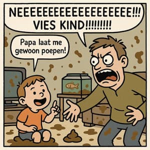 Papa laat me gewoon poepen! - De Tekentovenaar