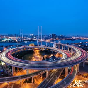 Vaporwave Lofi Nightfall - Calm Chillhop Beats