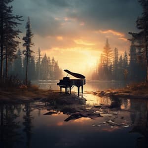 Piano Music: Romantic Sunset Echoes - Tranquil Piano