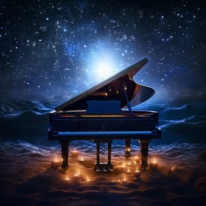 Santuario Estrellado: El Piano Pinta Un Reposo Cósmico En Acordes Tranquilos - Cafetería Jazz Piano Escalofriante