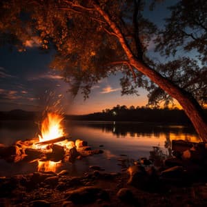 Sunset's Warm Embrace: Fireside Bliss - Afternoon Chill Out