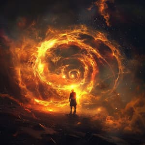 Fire Melody: Harmonic Flames - cloudy night