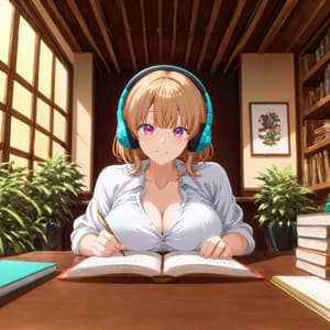 Golden Study Moments - Chillhop Lofi - Anime Girl Lofi