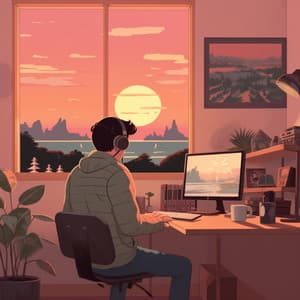 Enfoque Lofi: Ritmos De Estudio Atractivos Para La Mente - hombre de tablero