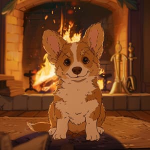 Perros Junto Al Fuego: Colas Meneantes Y Música Calmante - Perros dormidos