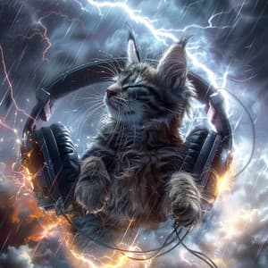 Purring Thunder: Cats Serene Sounds - Relaxing Kitten Music
