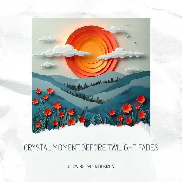 Crystal Moment Before Twilight Fades - Glowing Paper Horizon