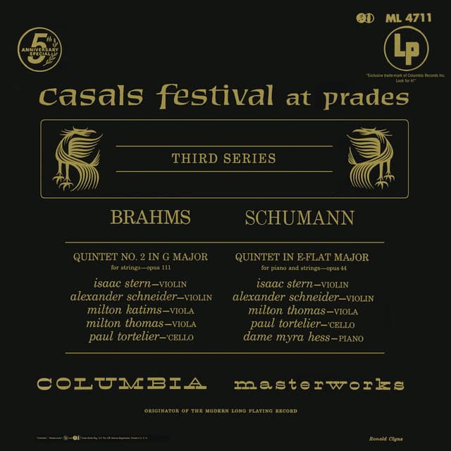 Brahms: Quintet No. 2 in G Major - Schumann: Quintet in E-Flat Major - Isaac Stern