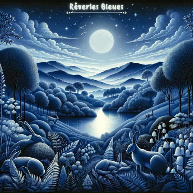 Rêveries Bleues: Un Voyage Nocturne Sous le Ciel Étoilé - Oasis de Sommeil