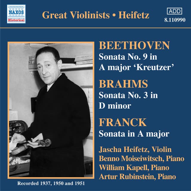 BEETHOVEN / BRAHMS / FRANCK: Violin Sonatas - Jascha Heifetz
