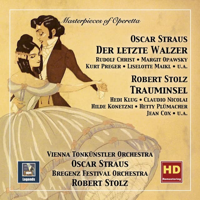 Masterpieces of Operetta, Vol. 9: Oscar Straus "Der letzte Walzer" & Robert Stolz "Trauminsel" - Tonkünstler-Orchester
