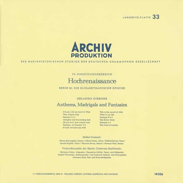 Gibbons: Anthems, Madrigals & Fantasies / Morley: Madrigals - Denis Stevens