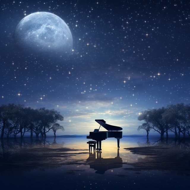 Piano Music: Melodic Moonlight Dance - Piano and Ocean Waves Experience