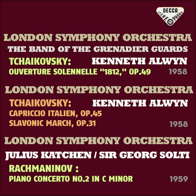 Tchaikovsky: 1812 Overture, Capriccio italien & Slavonic March - Rachmaninoff: Piano Concerto No. 2 - Julius Katchen