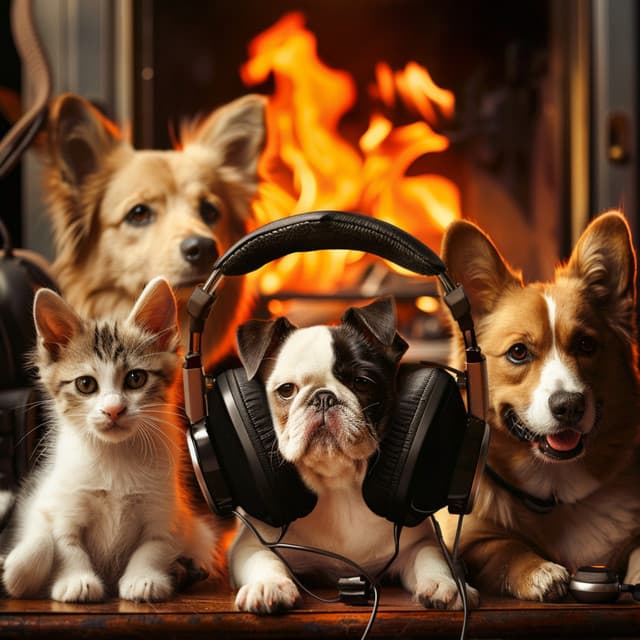 Harmony in Fire's Glow: Soothing Music for Pets - Music For Pets