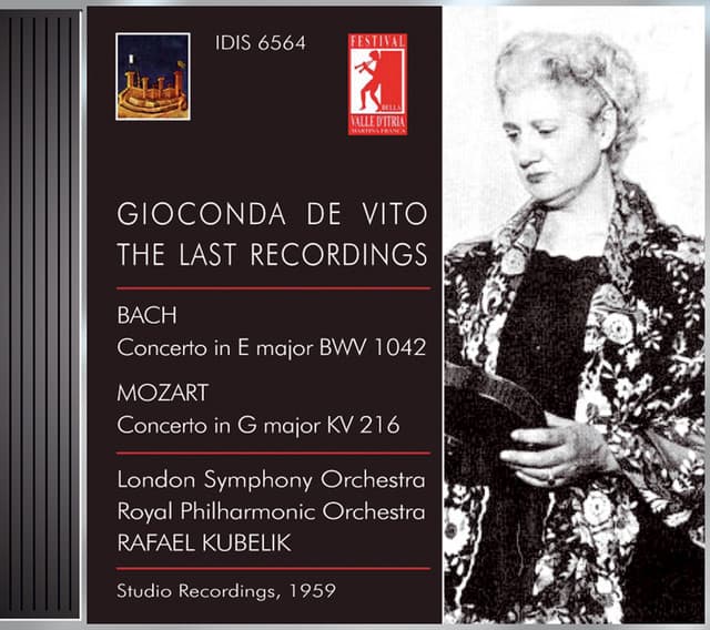 Violin Concert: Vito, Gioconda De - Bach, J.S. / Mozart, W.A. - Gioconda De Vito