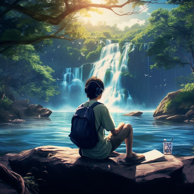 Study by the Riverbank: Harmony of Waters' Clarity - Nature Sound Collection