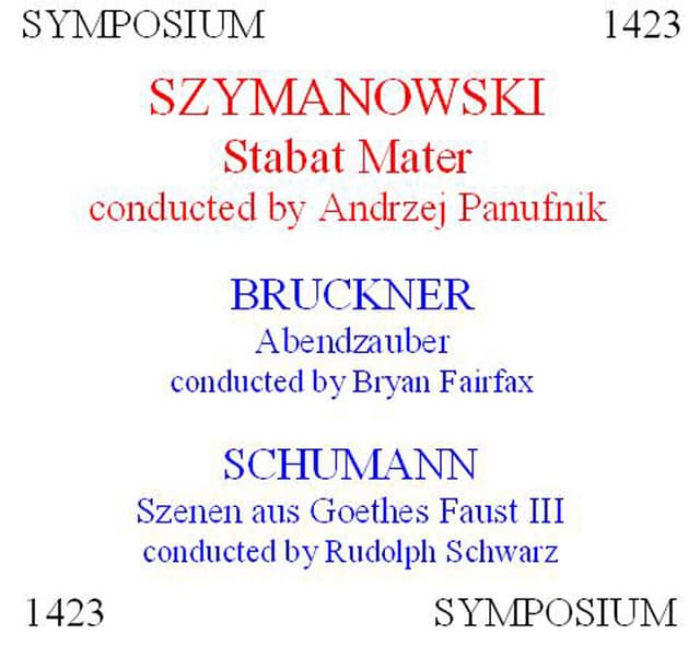 Szymanowski, Bruckner & Schumann: A Choral Anthology - Bryan Fairfax
