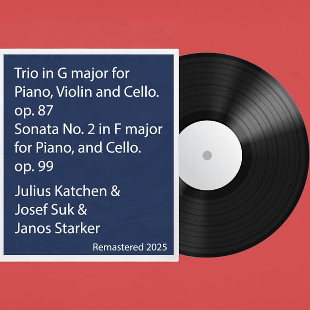 Trio in G major for Piano, Violin and Cello. op. 87 / Sonata No. 2 in F major for Piano, and Cello. op. 99: Remastered 2025 - Johannes Brahms