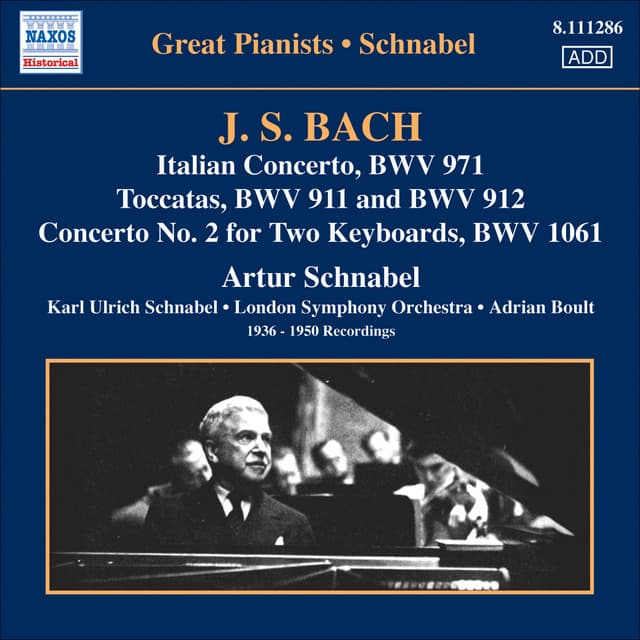 Bach, J.S.: Italian Concerto / Toccatas / Concerto for 2 Keyboards, Bwv 1061 - Johann Sebastian Bach