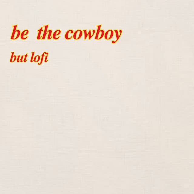be the cowboy, but lofi - agnèss