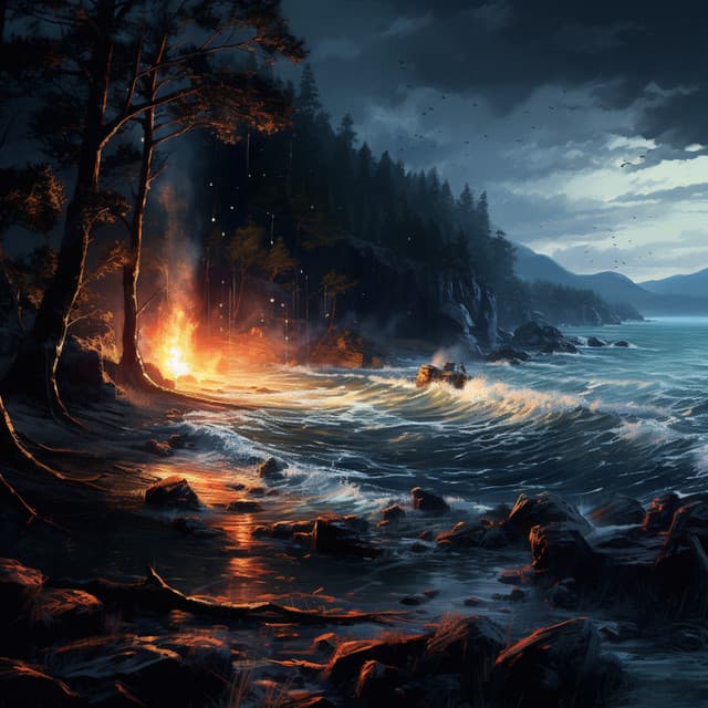 Rhythmic Fire Concentration: Musical Blaze - Nature Sounds Library